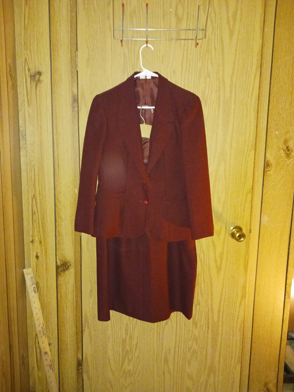 Women's Burgundy Blazer and Skirt Suit - Classic Professional Set